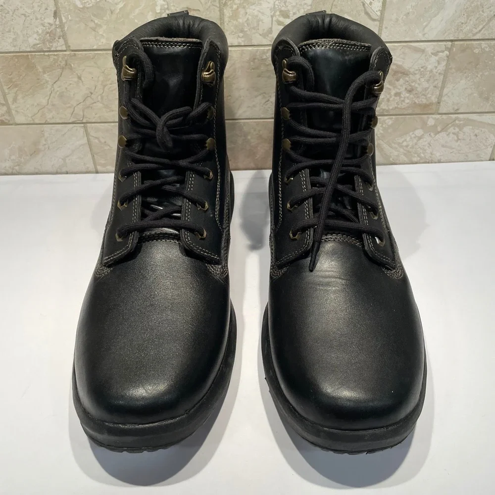 Dr Comfort Boss Black Leather Therapeutic Boots Size 14 XW Extra Wide No Insoles